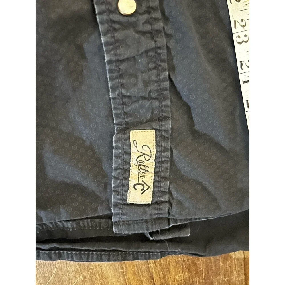 Rafter C Cowboy Collection Men’s Pearl Snap Shirt Black Size Large Western Style - Picture 10 of 10